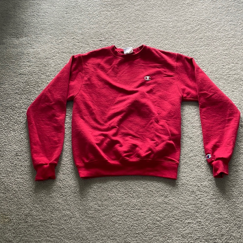Red champion crewneck